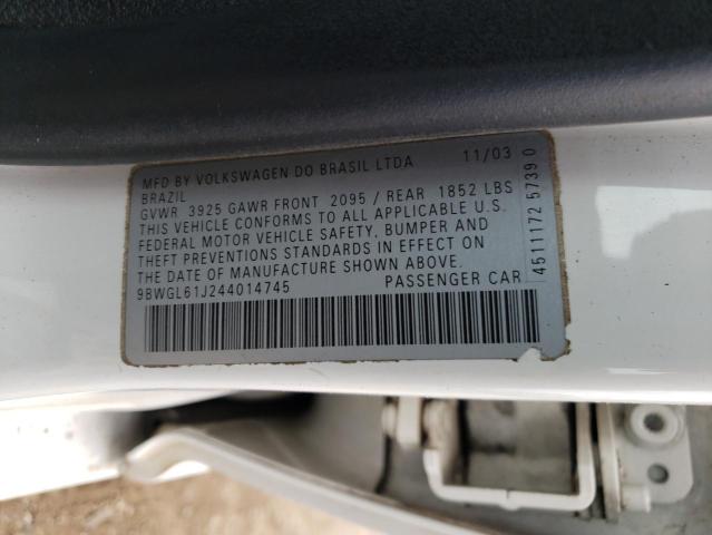 Photo 10 from auction – 2004 VOLKSWAGEN GOLF GLS with VIN 9BWGL61J244014745