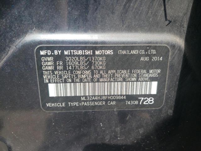 Photo 10 from auction – 2015 MITSUBISHI MIRAGE with VIN ML32A4HJ8FH009844