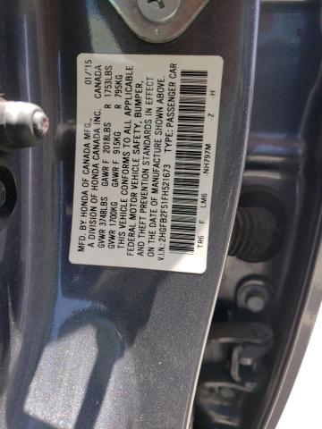 Photo 10 from auction – 2015 HONDA CIVIC LX with VIN 2HGFB2F51FH521673
