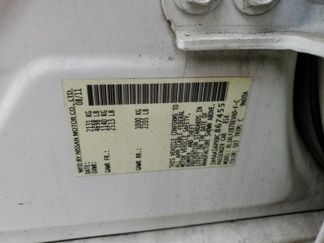 Photo 10 from auction – 2011 NISSAN MAXIMA S with VIN 1N4AA5APXBC867455