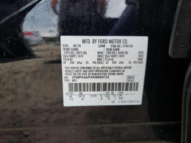Photo 10 from auction – 2019 FORD EDGE ST with VIN 2FMPK4APXKBB09722