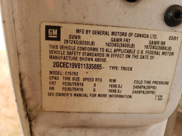 Photo 10 from auction – 2001 CHEVROLET SILVERADO with VIN 2GCEC19V811335885