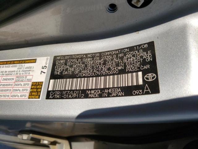 Photo 10 from auction – 2009 TOYOTA PRIUS with VIN JTDKB20U797870690