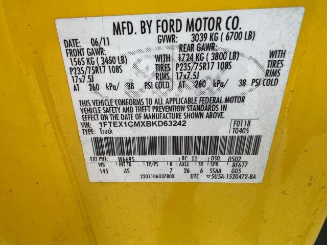 Photo 10 from auction – 2011 FORD F150 SUPER with VIN 1FTEX1CMXBKD63242