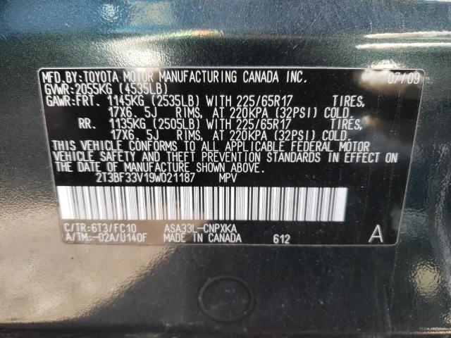 Photo 10 from auction – 2009 TOYOTA RAV4 with VIN 2T3BF33V19W021187