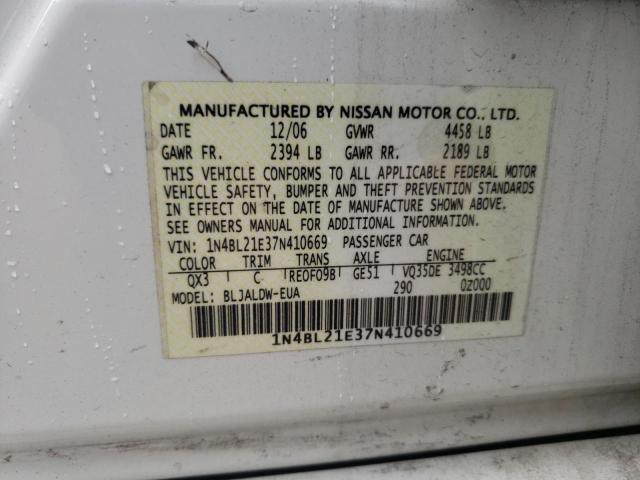Photo 10 from auction – 2007 NISSAN ALTIMA 3.5 with VIN 1N4BL21E37N410669