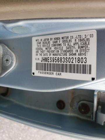 Photo 10 from auction – 2003 HONDA CIVIC HYBR with VIN JHMES95683S021803