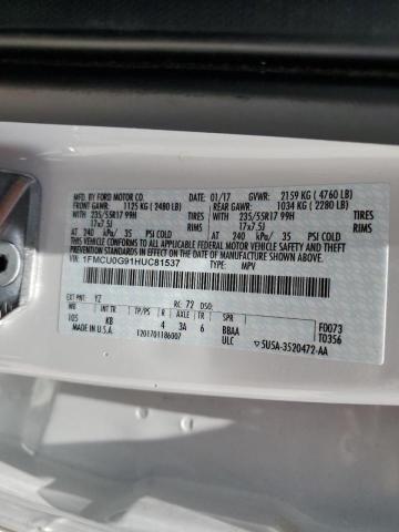 Photo 10 from auction – 2017 FORD ESCAPE SE with VIN 1FMCU0G91HUC81537