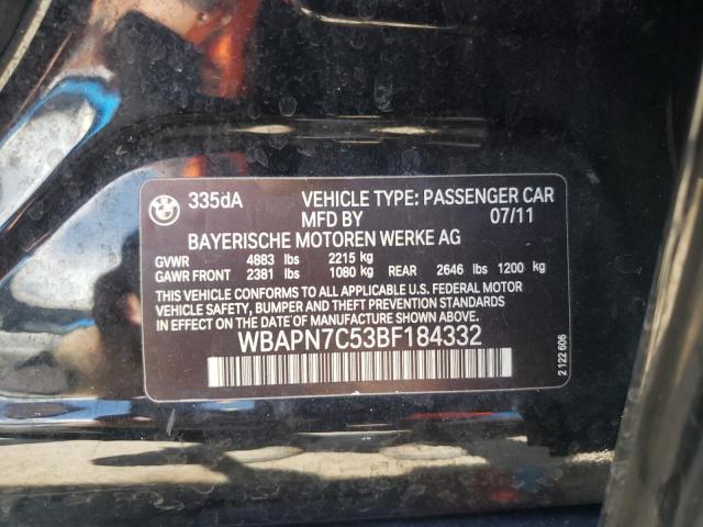 Photo 10 from auction – 2011 BMW 335 D with VIN WBAPN7C53BF184332