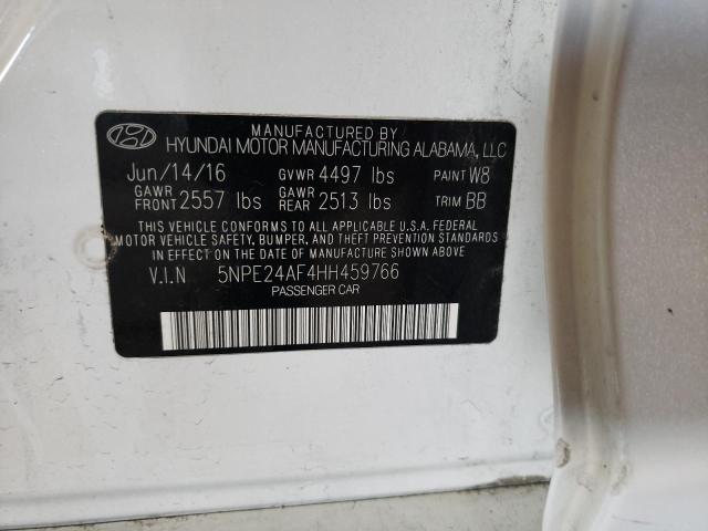 Photo 10 from auction – 2017 HYUNDAI SONATA SE with VIN 5NPE24AF4HH459766