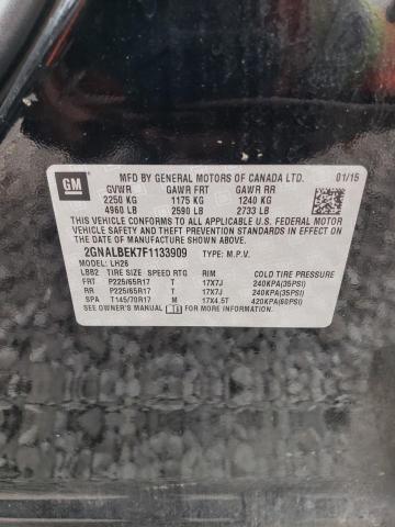 Photo 10 from auction – 2015 CHEVROLET EQUINOX LT with VIN 2GNALBEK7F1133909