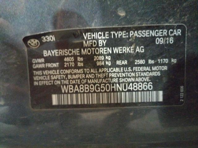 Photo 10 from auction – 2017 BMW 330 I with VIN WBA8B9G50HNU48866