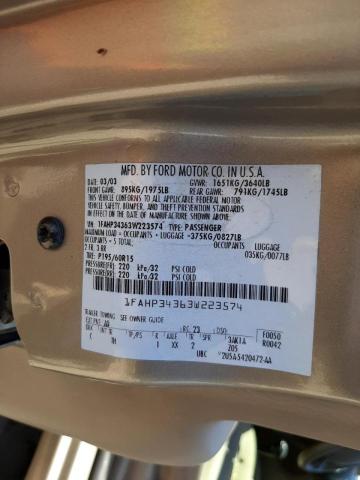 Photo 10 from auction – 2003 FORD FOCUS SE C with VIN 1FAHP34363W223574