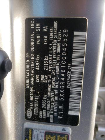 Photo 10 from auction – 2012 KIA OPTIMA SX with VIN 5XXGR4A61CG045529