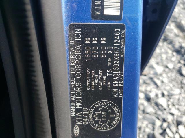 Photo 10 from auction – 2011 KIA RIO BASE with VIN KNADH5B3XB6712463