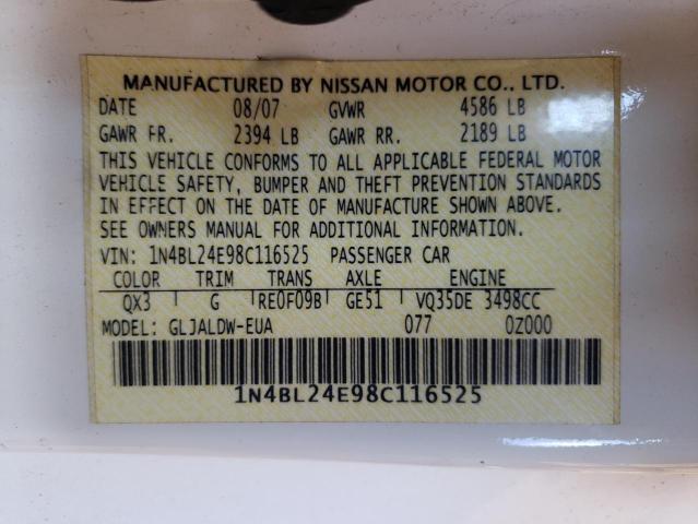 Photo 10 from auction – 2008 NISSAN ALTIMA 3.5 with VIN 1N4BL24E98C116525