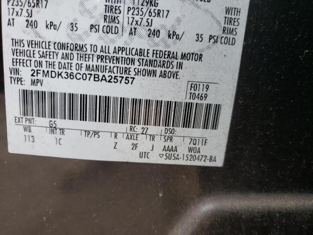Photo 10 from auction – 2007 FORD EDGE SE with VIN 2FMDK36C07BA25757