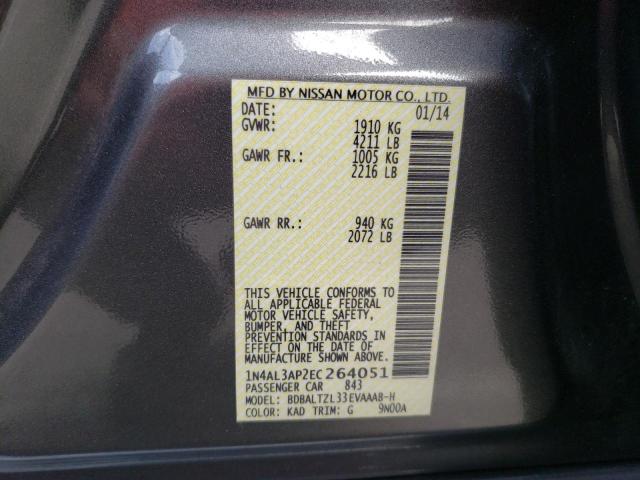 Photo 10 from auction – 2014 NISSAN ALTIMA 2.5 with VIN 1N4AL3AP2EC264051