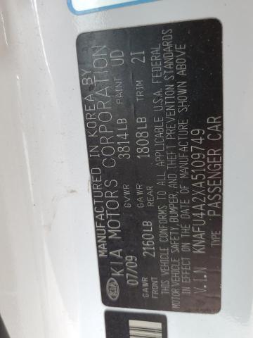 Photo 10 from auction – 2010 KIA FORTE EX with VIN KNAFU4A2XA5109749