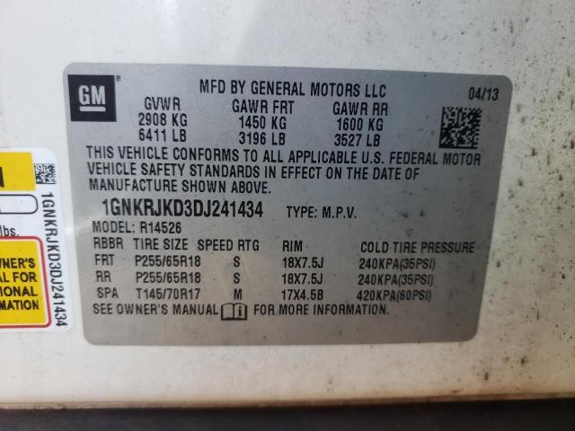Photo 10 from auction – 2013 CHEVROLET TRAVERSE L with VIN 1GNKRJKD3DJ241434