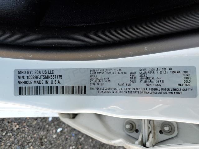 Photo 10 from auction – 2021 RAM 1500 LARAM with VIN 1C6SRFJT5MN587175