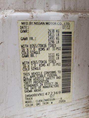Photo 10 from auction – 2012 NISSAN FRONTIER S with VIN 1N6AD0EV9CC472369