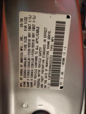 Photo 10 from auction – 2008 ACURA RDX with VIN 5J8TB18288A020703