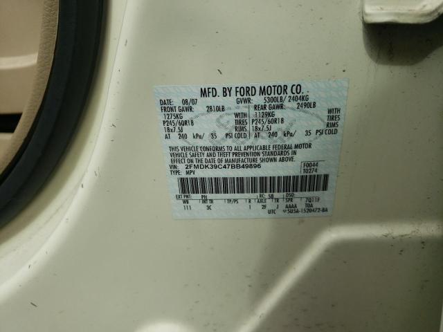 Photo 10 from auction – 2007 FORD EDGE SEL P with VIN 2FMDK39C47BB49896