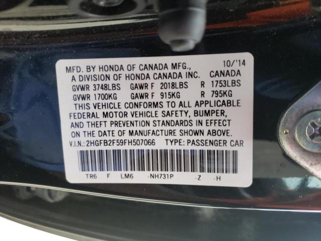 Photo 10 from auction – 2015 HONDA CIVIC LX with VIN 2HGFB2F59FH507066