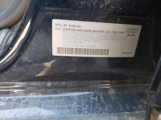 Foto 10 de la subasta – 2008 AUDI A4 2.0T QU con VIN WAUDF78E18A126539
