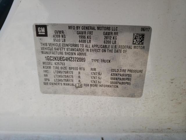 Photo 10 from auction – 2017 CHEVROLET SILVERADO with VIN 1GC2KUEG4HZ372089