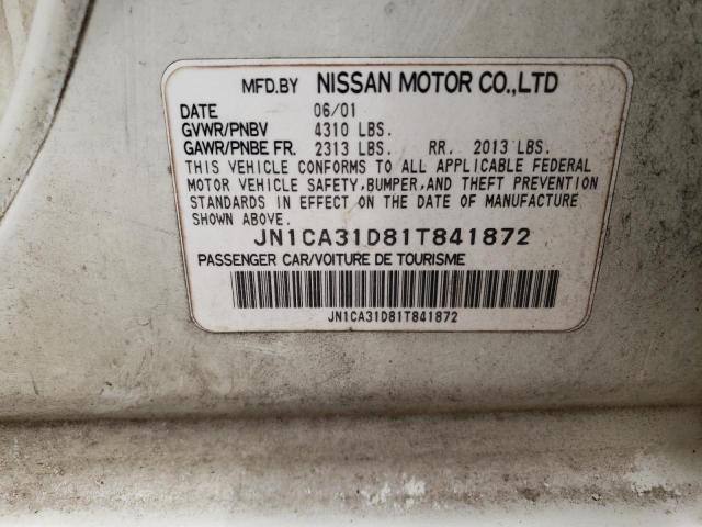 Photo 10 from auction – 2001 NISSAN MAXIMA GXE with VIN JN1CA31D81T841872