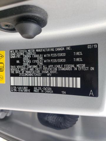 Photo 10 from auction – 2019 LEXUS RX 350 BAS with VIN 2T2ZZMCA6KC134007