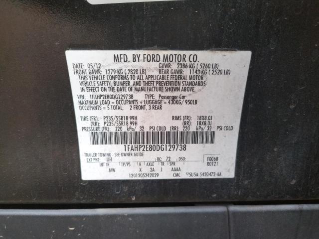 Photo 10 from auction – 2013 FORD TAURUS SEL with VIN 1FAHP2E80DG129738