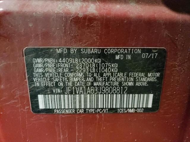 صورة رقم 10 من المزاد - 2018 SUBARU WRX مع VIN JF1VA1A63J9808812