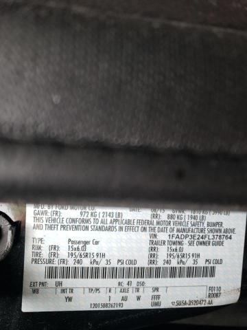 Photo 10 from auction – 2015 FORD FOCUS S with VIN 1FADP3E24FL378764