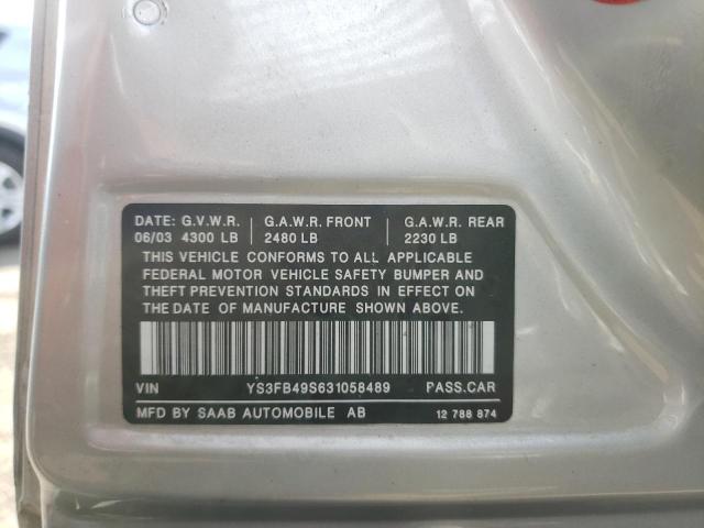 Photo 10 from auction – 2003 SAAB 9-3 LINEAR with VIN YS3FB49S631058489