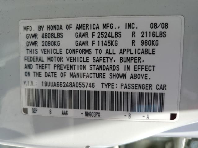 Photo 10 from auction – 2008 ACURA TL with VIN 19UUA66248A055746