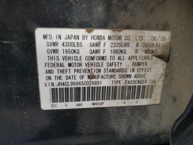 Photo 10 from auction – 2005 ACURA TSX with VIN JH4CL96965C026881