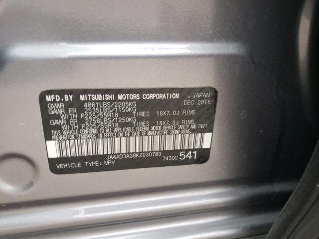 Photo 10 from auction – 2019 MITSUBISHI OUTLANDER with VIN JA4AD3A38KZ030780