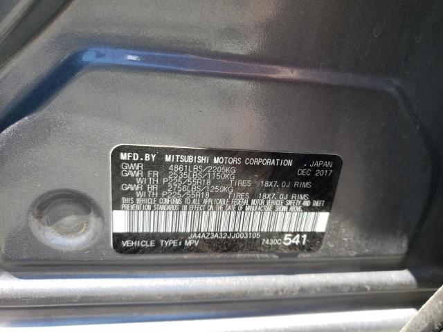 Photo 10 from auction – 2018 MITSUBISHI OUTLANDER with VIN JA4AZ3A32JJ003105