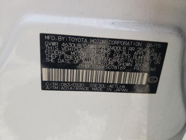 Photo 10 from auction – 2015 LEXUS IS 250 with VIN JTHBF1D26F5078169