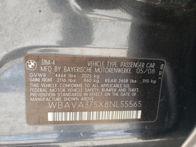 Photo 10 from auction – 2008 BMW 328 I with VIN WBAVA375X8NL55565