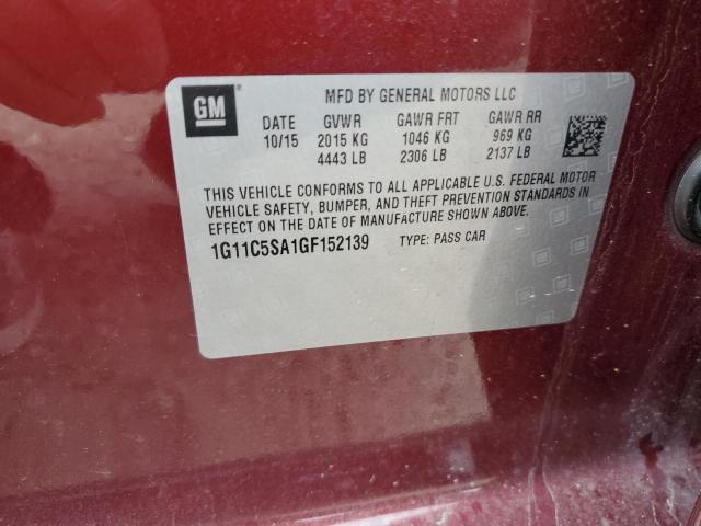 Photo 10 from auction – 2016 CHEVROLET MALIBU LIM with VIN 1G11C5SA1GF152139