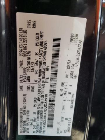 Photo 10 from auction – 2013 FORD ESCAPE SEL with VIN 1FMCU0HX7DUD33910