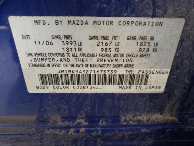 Photo 10 from auction – 2007 MAZDA 3 HATCHBAC with VIN JM1BK343271673739