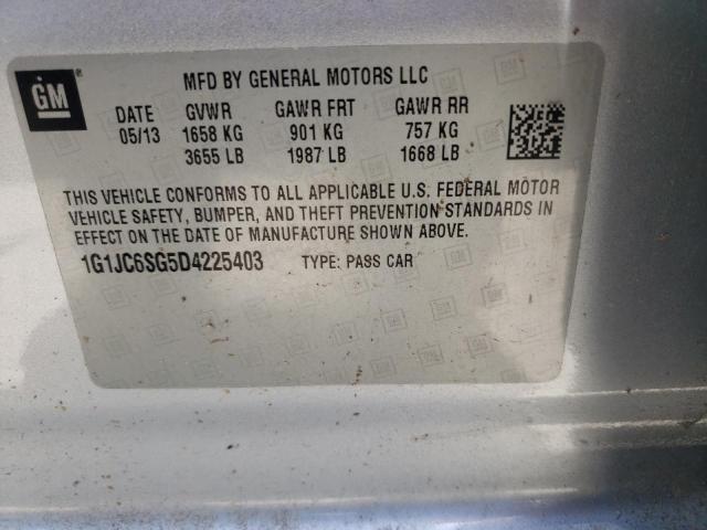 Photo 10 from auction – 2013 CHEVROLET SONIC LT with VIN 1G1JC6SG5D4225403