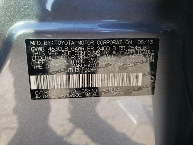 Photo 10 from auction – 2014 LEXUS IS 250 with VIN JTHBF1D26E5011943