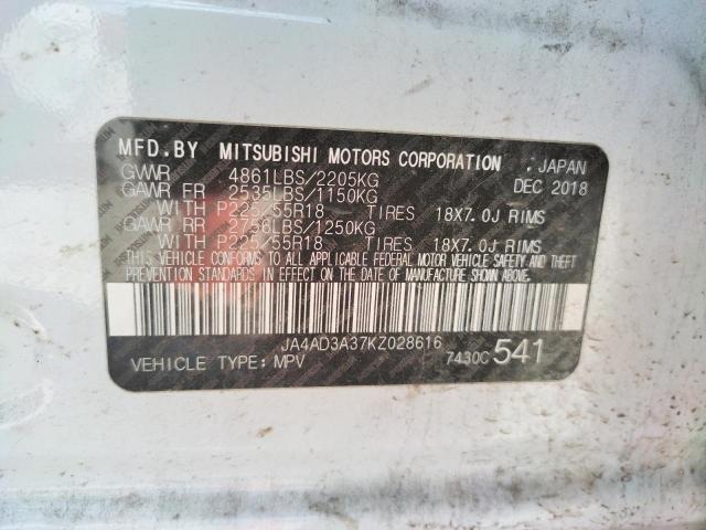 Photo 10 from auction – 2019 MITSUBISHI OUTLANDER with VIN JA4AD3A37KZ028616