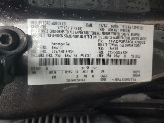 Photo 10 from auction – 2016 FORD FOCUS SE with VIN 1FADP3F23GL379632